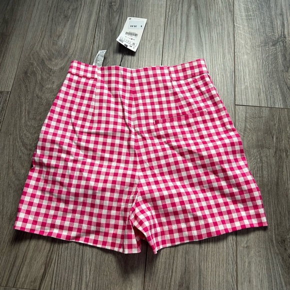 NWT Zara Pink Gingham High Waisted‎ Shorts - Picture 7 of 8